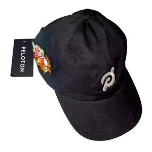NWT Peloton Asian Heritage Hat/Ball Cap‎ Black With Flower Patch Adjustable Back